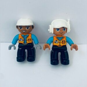 LEGO Duplo Truck And Tracked Excavator Construction Worker Figures Set of 2